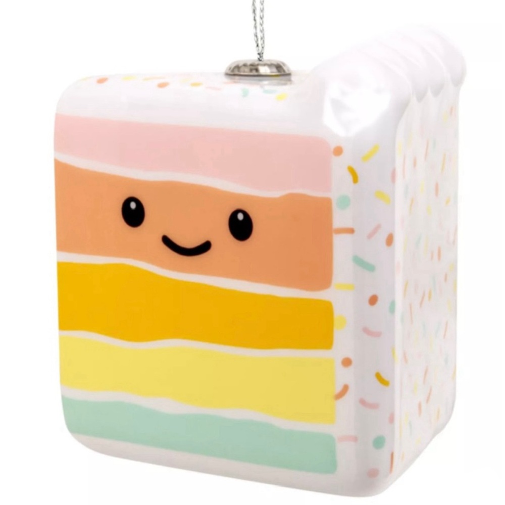 Hallmark Rainbow Slice of Cake Shatterproof Christmas Ornament (NWT)